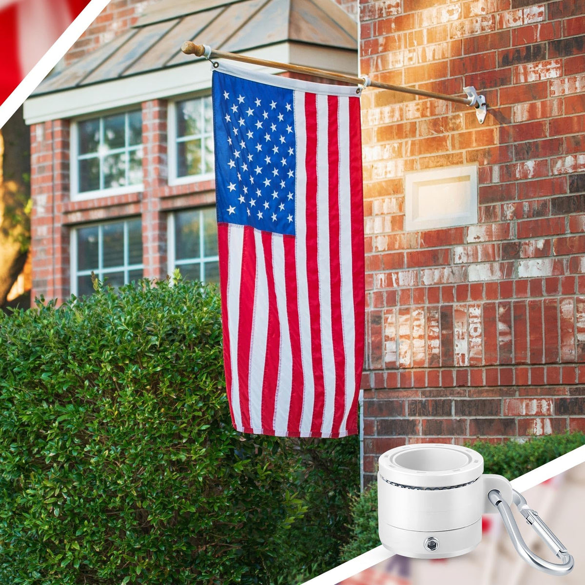 Kigley easy install flag rings for quick mounting on poles