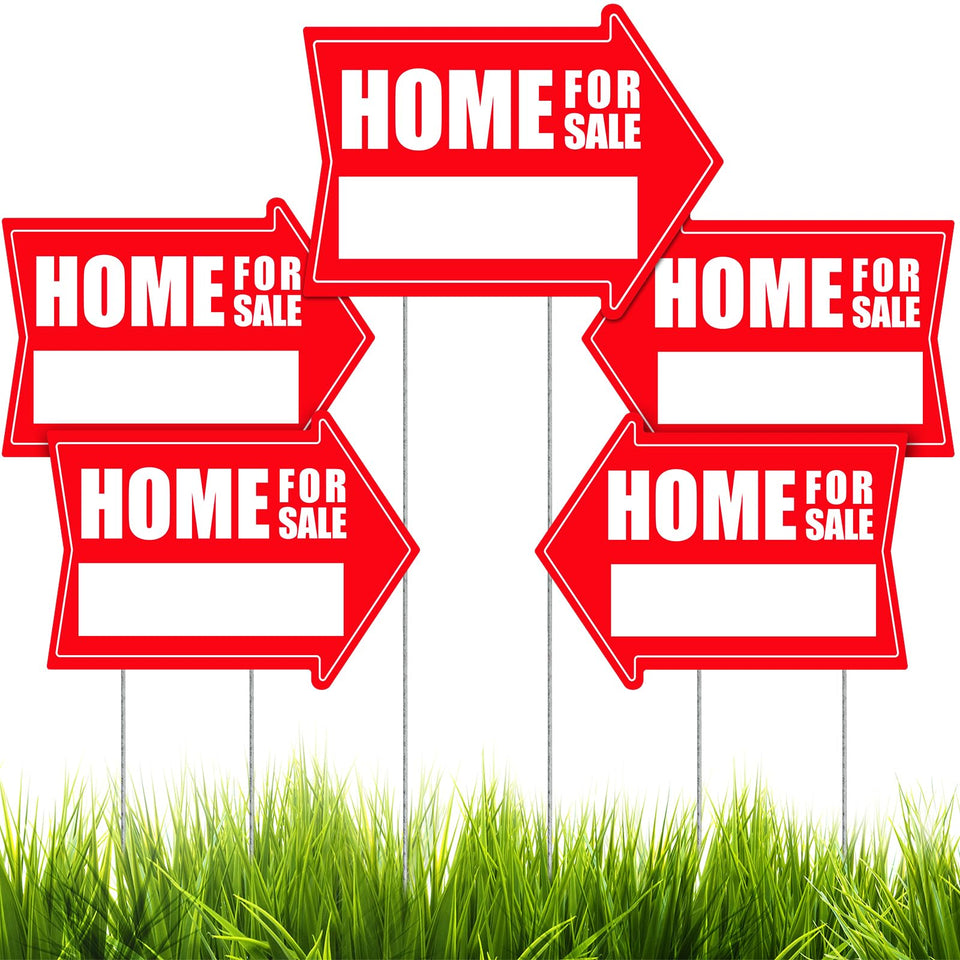 Kigley 12x16 double-sided home-for-sale sign increases visibility for open houses.