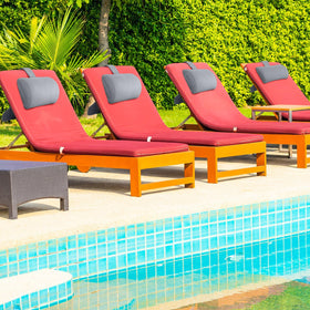 Kigley outdoor pool chair pillow is durable and fade-resistant.