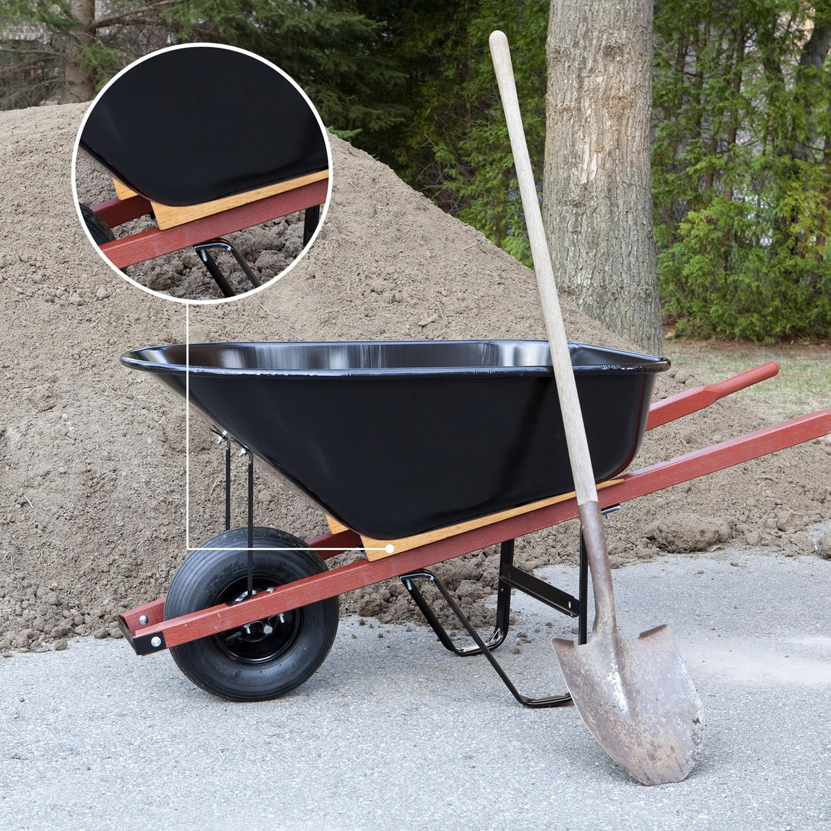 Kigley universal-fit wedge works with most wheelbarrows.