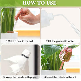Kigotwin reusable glass water stakes pink ease of monitoring water level.