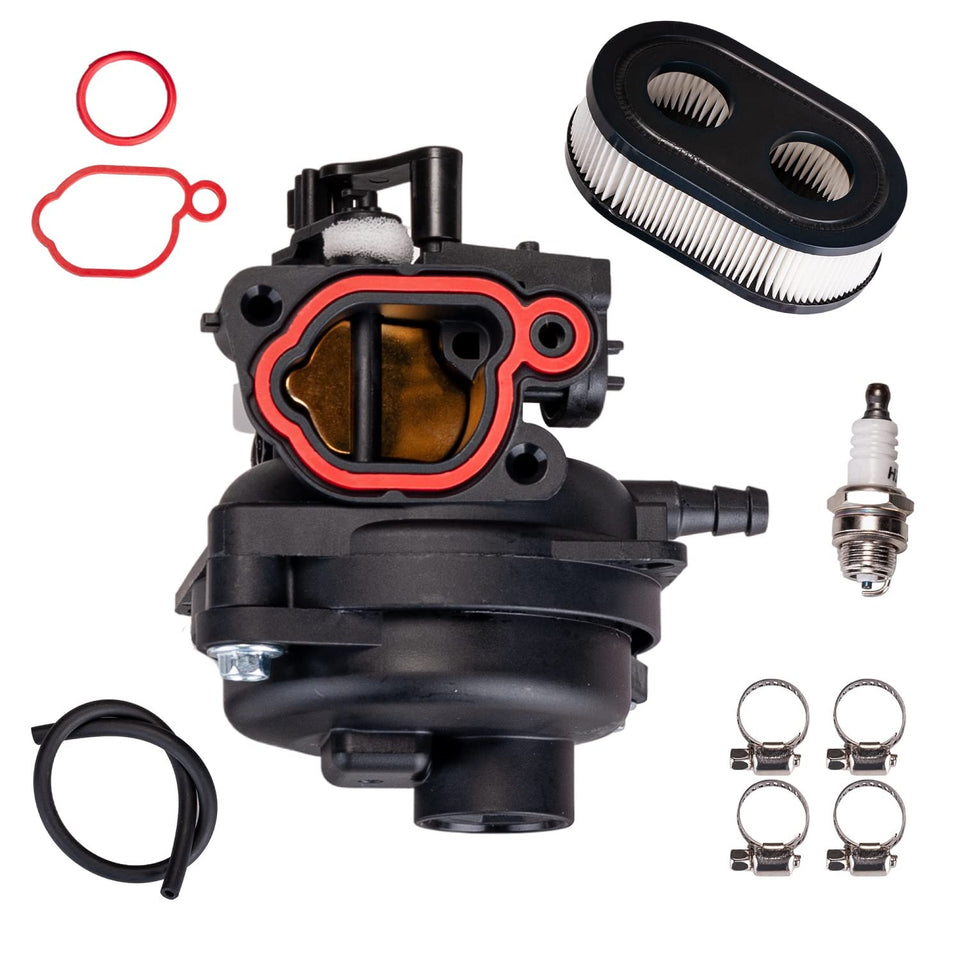 Kihor 799584 carburetor with air filter and spark plug for easy mower maintenance