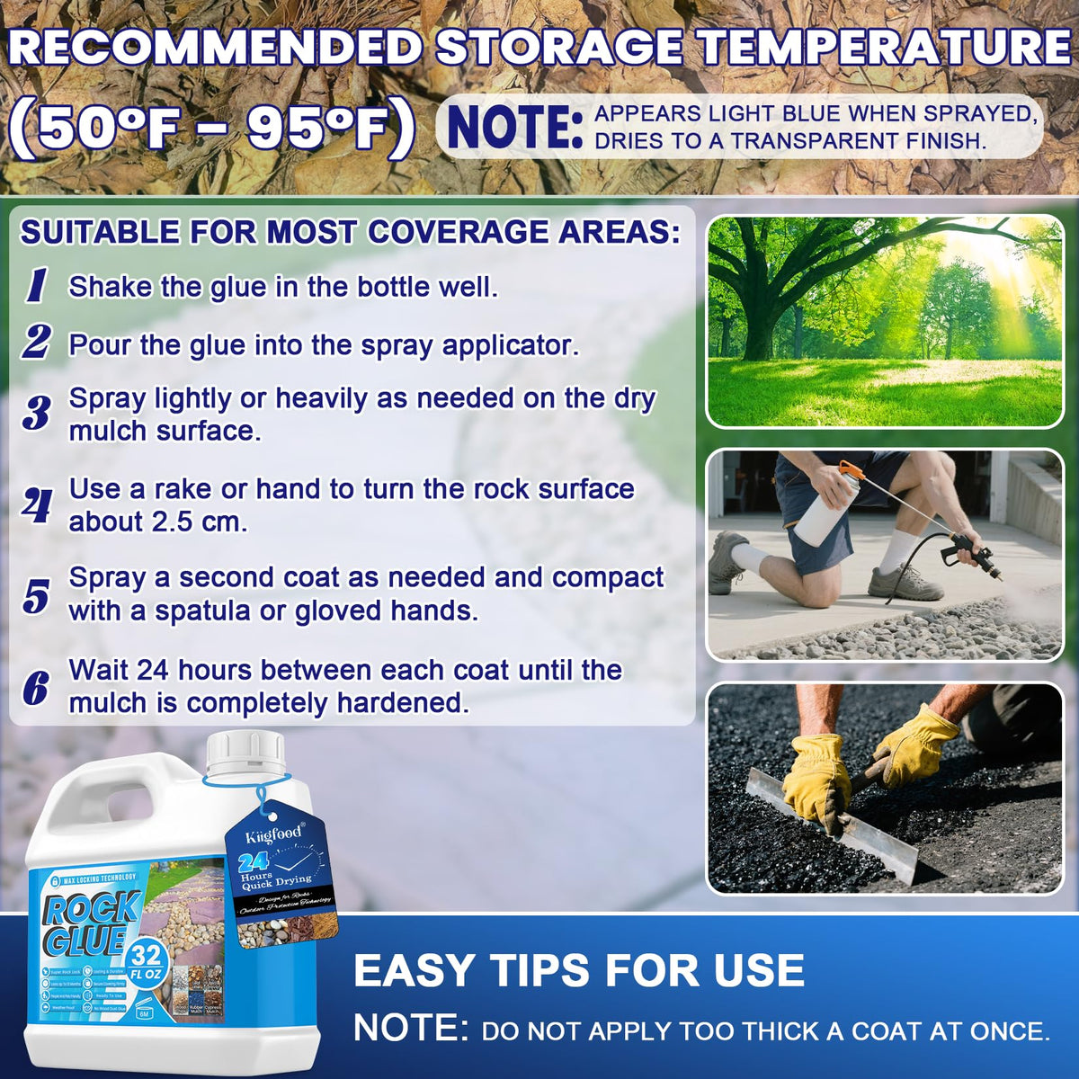 Kiigfood Rock Glue ready-to-use container highlights time-saving convenience for DIY landscapers.