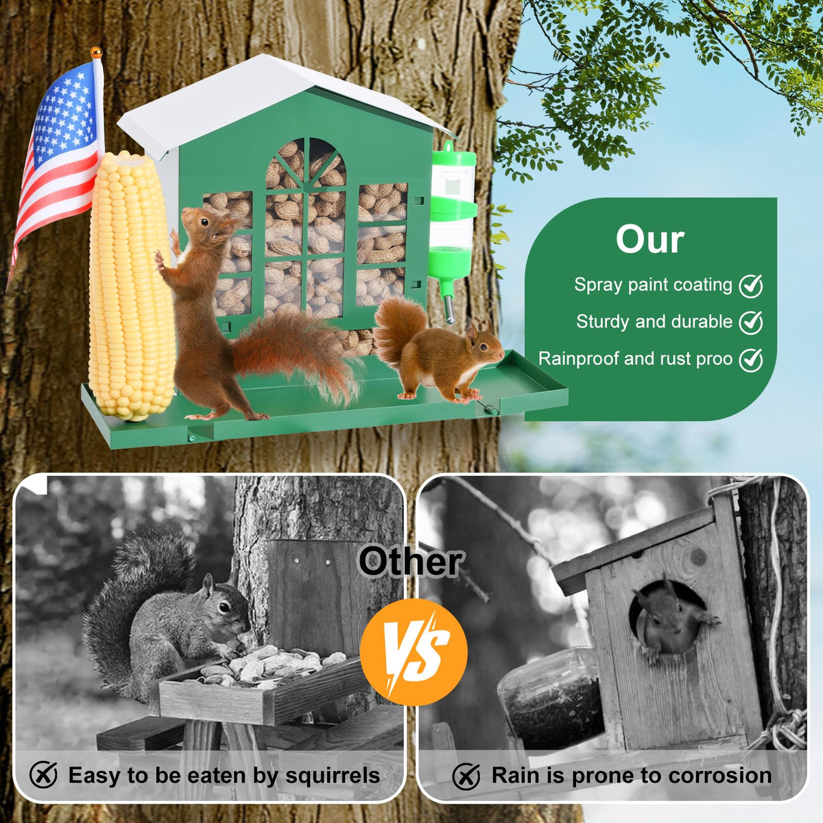 Kiiocwev corn cob holder keeps treats organized for curious visitors