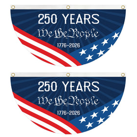 KIIPOAPAU 250-years flag bunting detail with vivid colors for outdoor celebrations.