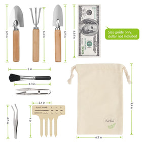 KIIZYS hand tools with trowel and transplanter for precise transplanting of houseplants