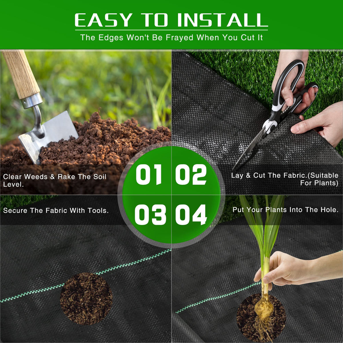 Kijamilee weed barrier fabric sturdy for driveways and paths