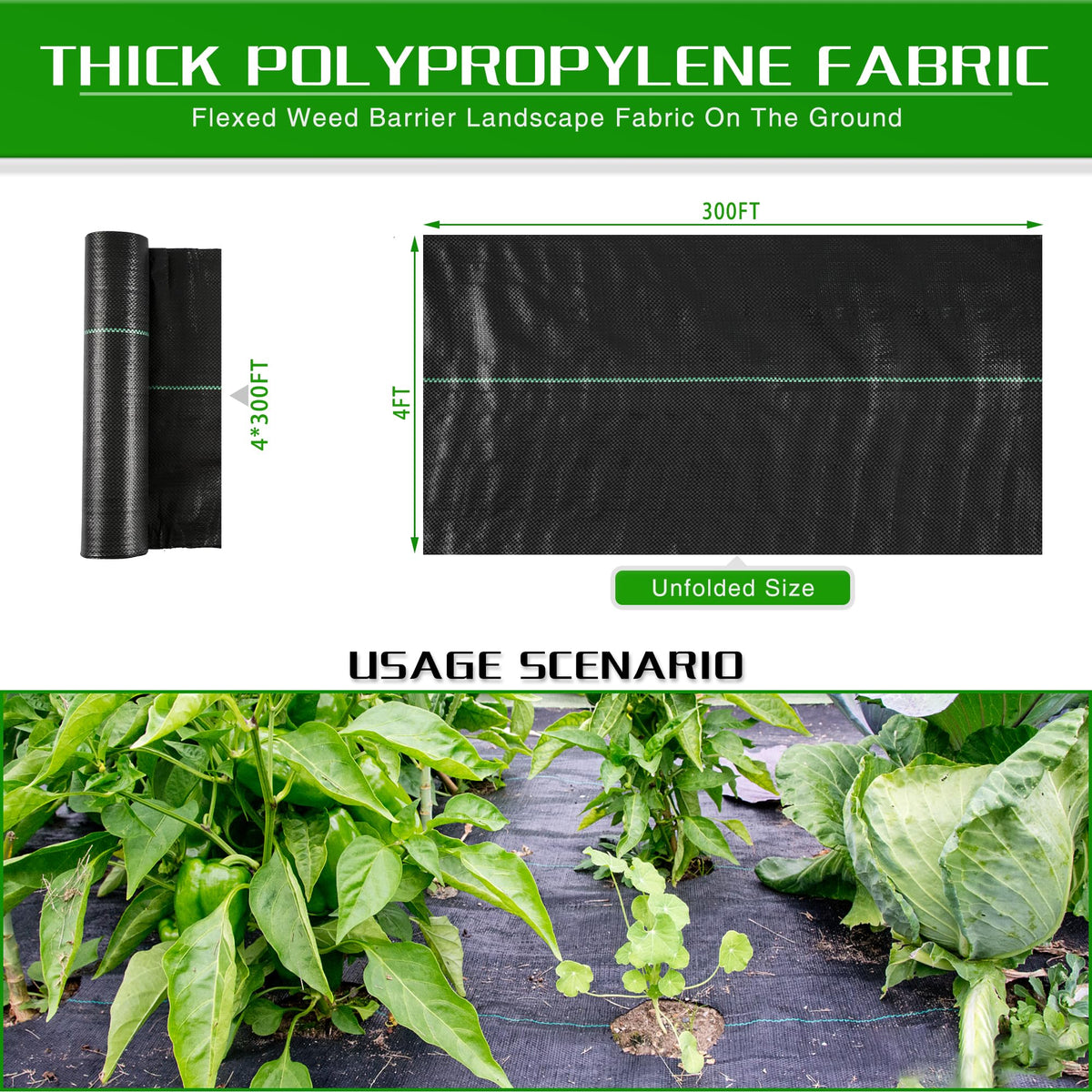 Kijamilee weed barrier fabric easy-install roll simplifies setup