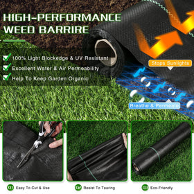 Kijamilee weed barrier fabric roll 2.6x300ft ready for easy installation in landscape projects