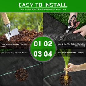 Kijamilee weed barrier fabric water-permeable weave supports healthy root access for plants