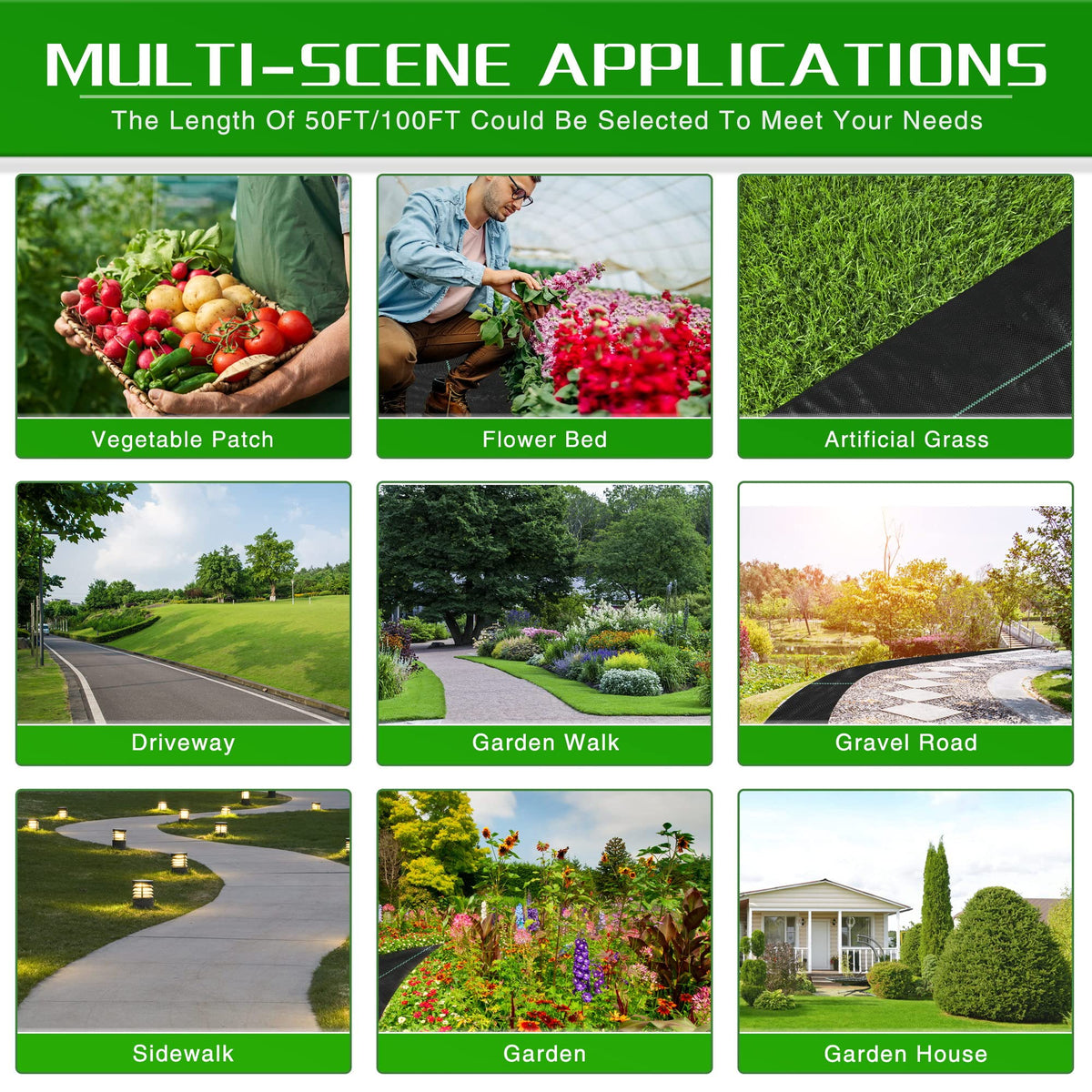 Kijamilee weed barrier fabric polypropylene construction resists UV rays for extended outdoor use