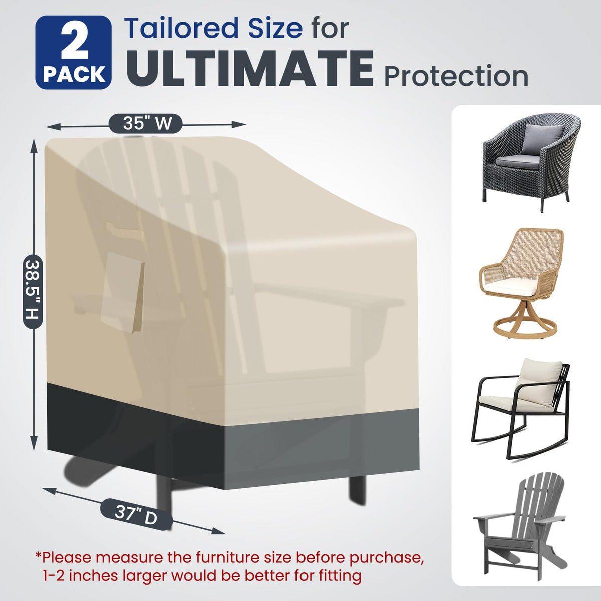 Kikcoin rocking-chair cover demonstrates a snug stretch-fit for easy on-and-off