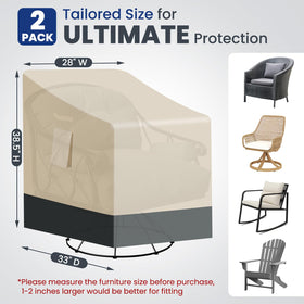 Kikcoin rocking chair cover with waterproof protection and side vents to speed drying