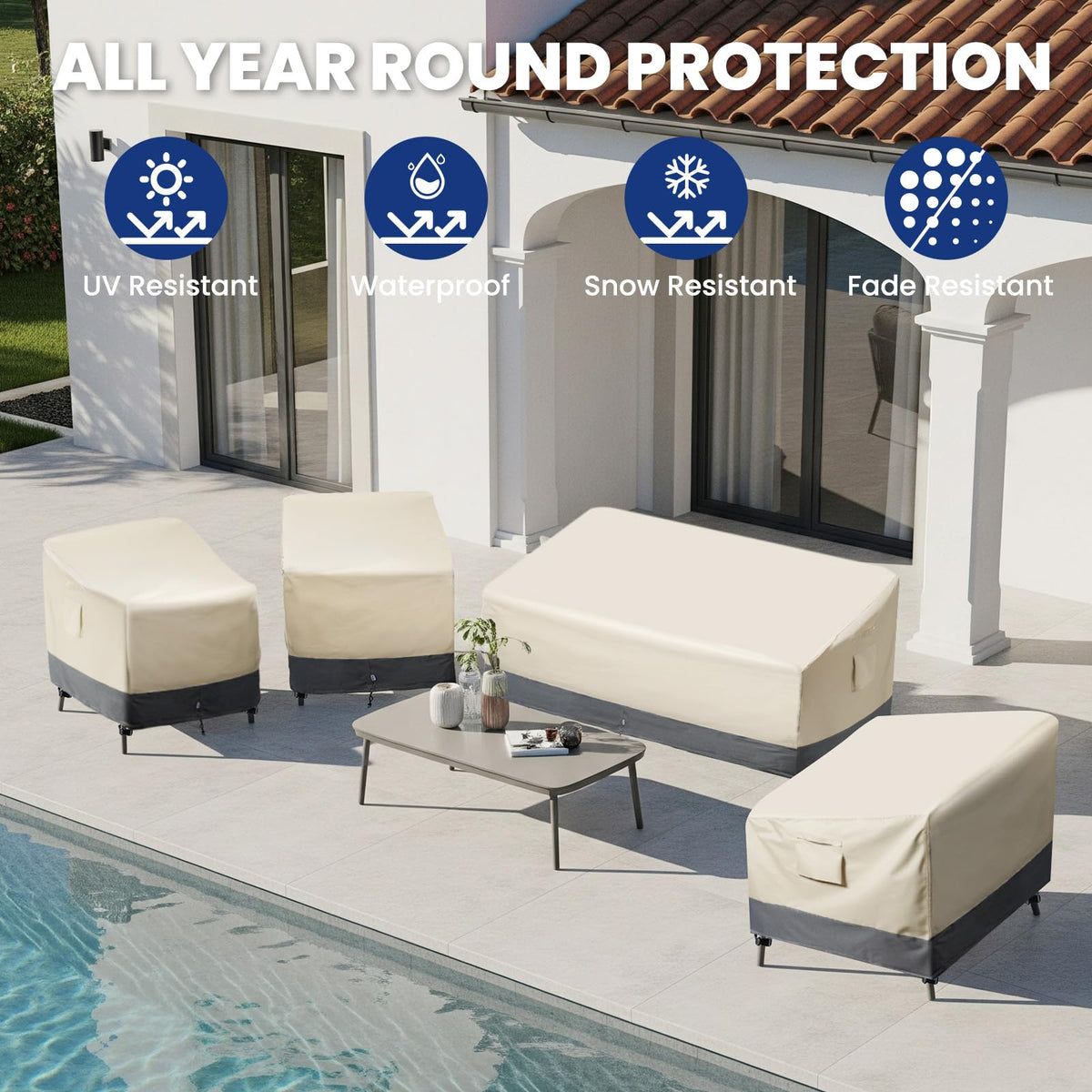 Kikcoin UV-blocking coating helps prevent sun fading on outdoor chairs