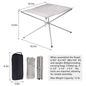 Kikerike fire pit folded and stored in carrying bag for travel.