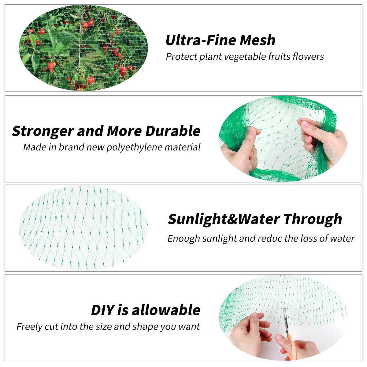 Kikhope garden protector netting easily cut to fit