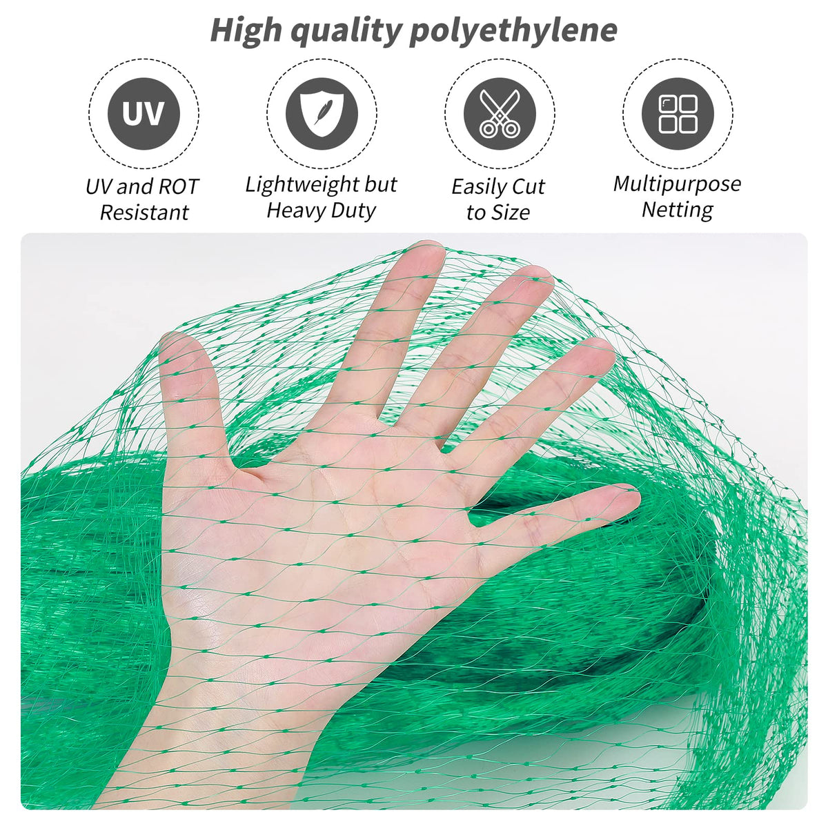 Kikhope UV-resistant polyethylene netting in green color