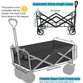 KIKIIKE beach cart large capacity cloth pocket for storing gear and essentials.