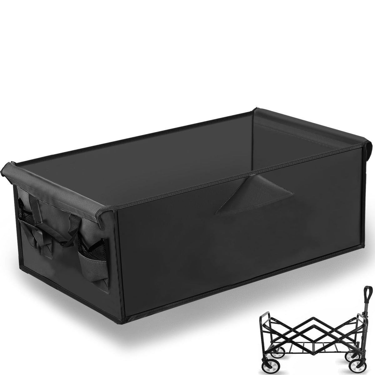 KIKIIKE camping cart liner with foldable pocket for front and rear, increases organized storage.