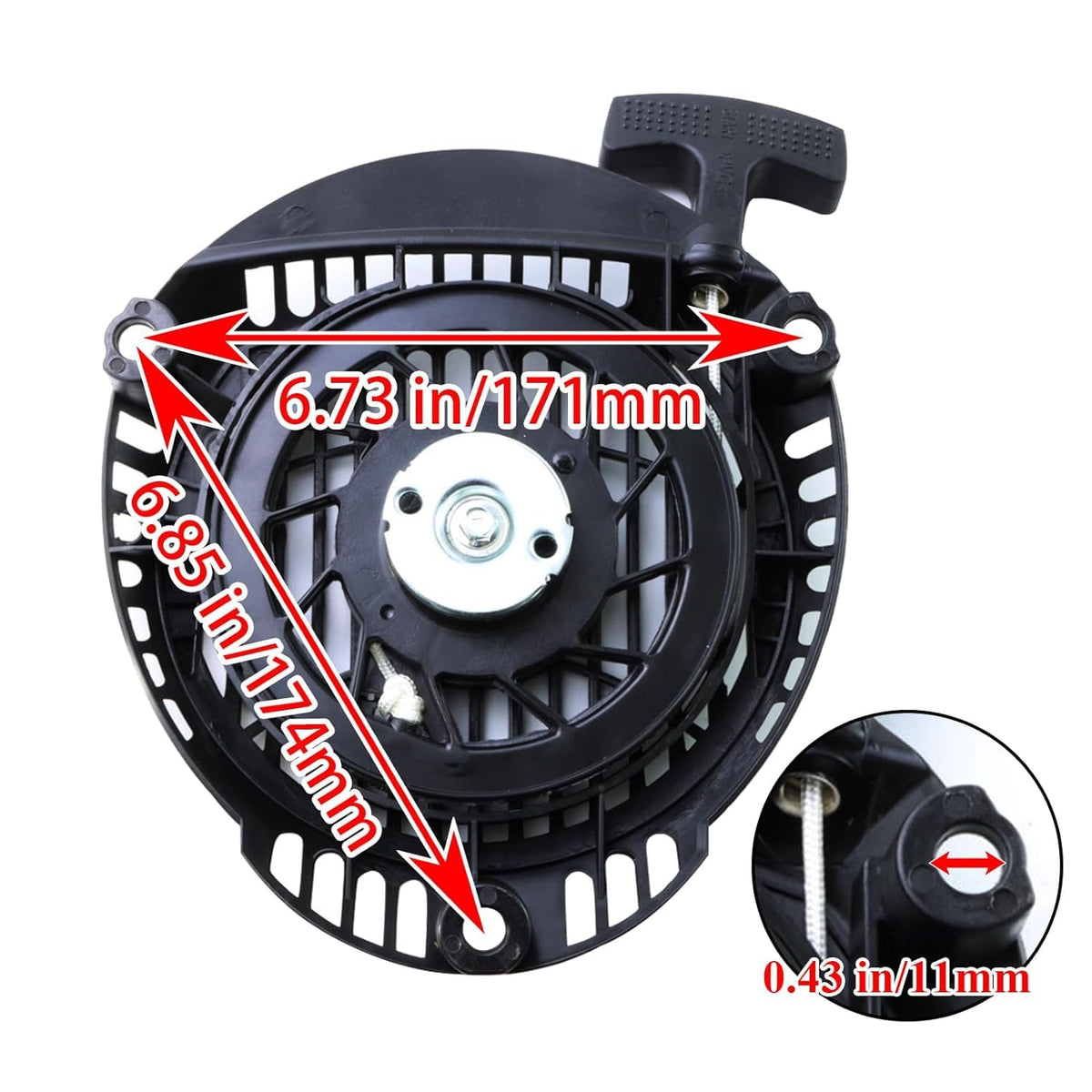 KIKITE package includes pull starter, cord, and handle for a ready replacement.