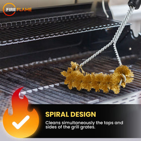 Kiknek Fireflame spiral-bristle design cleans tops and sides in one pass.