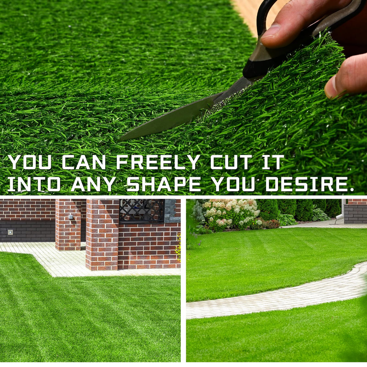 KILCLER artificial grass pet-friendly lounge area highlights easy maintenance for pets.