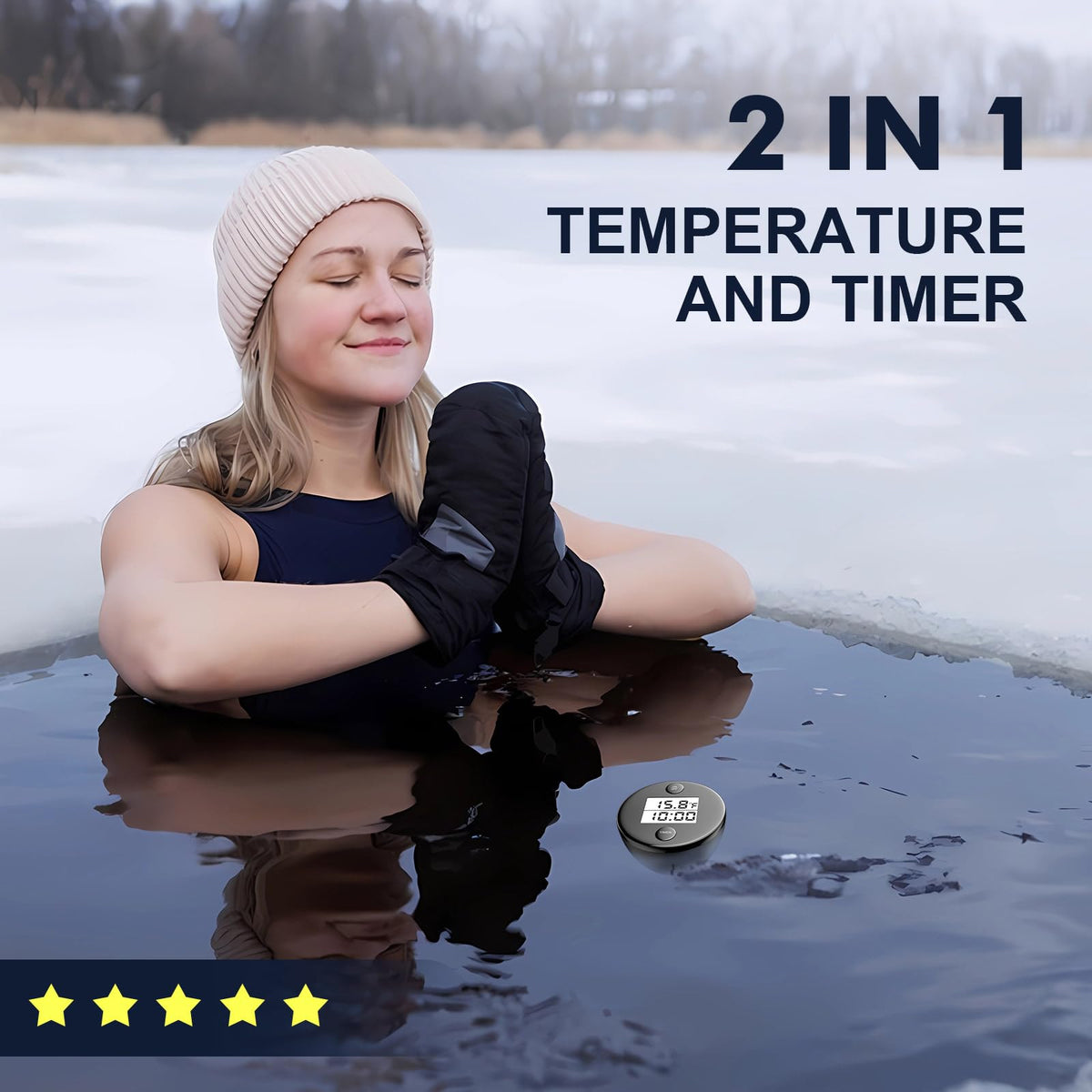 KILEEP ice bath thermometer with digital display aiding safe recovery sessions.