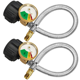 KILILIUN 15-inch inverted hose with gauge for safe propane transfer