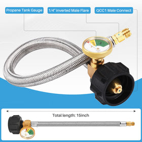 KILILIUN stainless steel braided propane hose with brass fittings