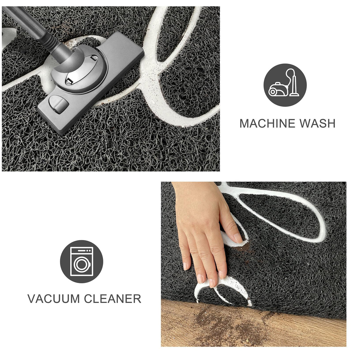KILOCOCO easy-clean outdoor mat can be hose cleaned and air dried.