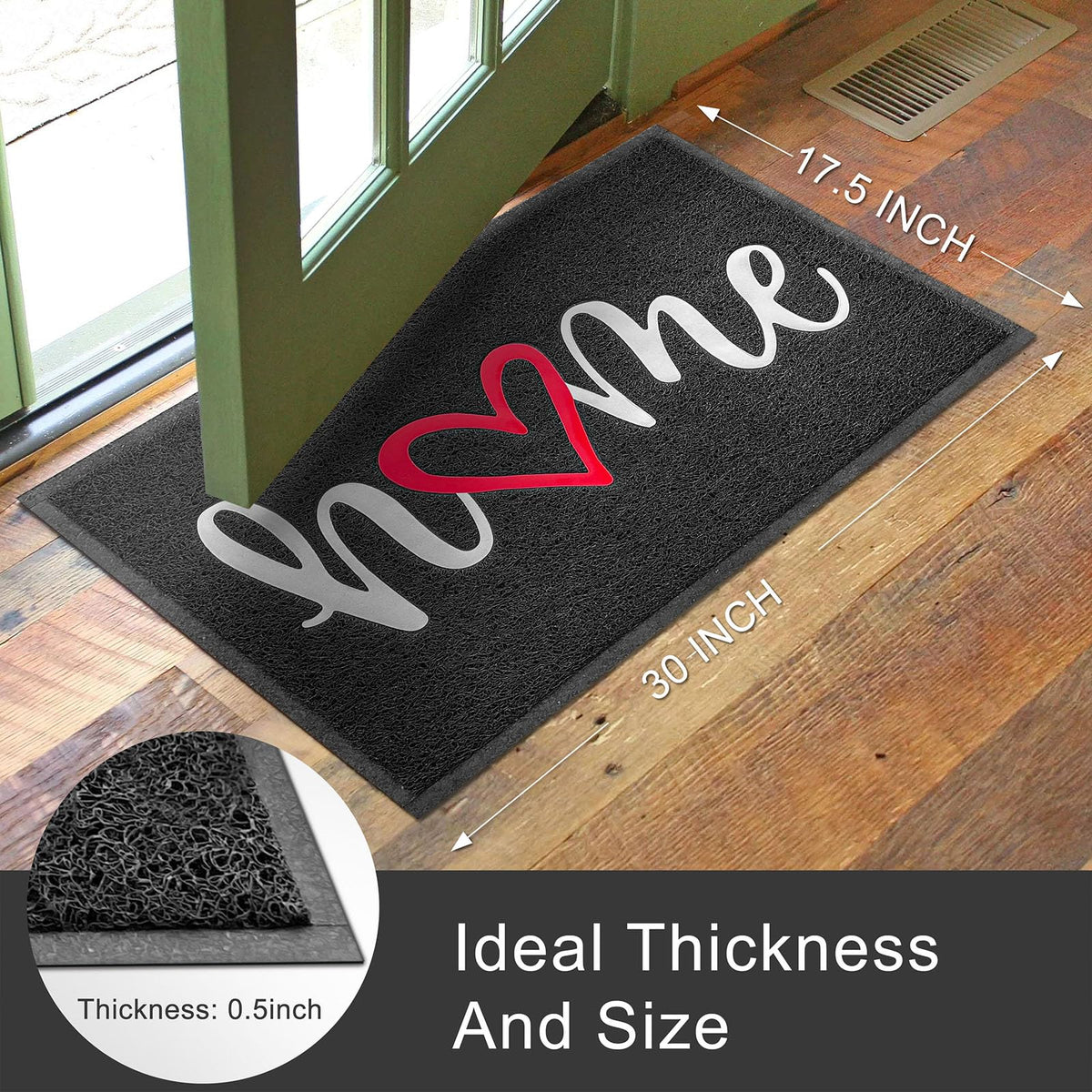 KILOCOCO door mat non-slip rubber back provides secure footing on any floor.