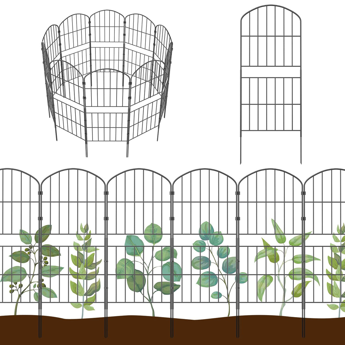 KIMAZO decorative fence panel 32.5in for stylish yard edging and plant protection.