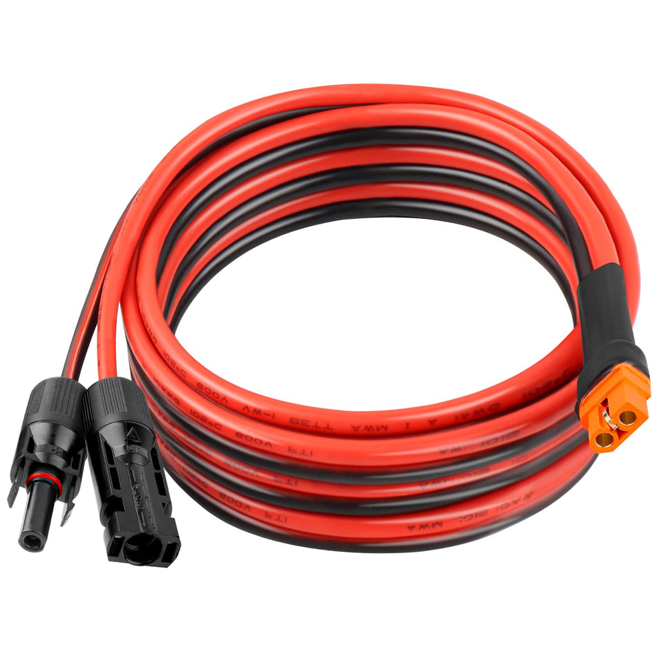 Kimbluth 10AWG solar cable extending 15ft for flexible off-grid power