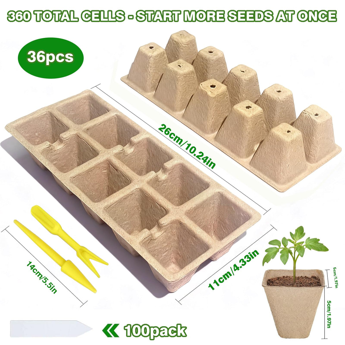 Kimdozee 360 cell tray with pots demonstrating integrated germination system