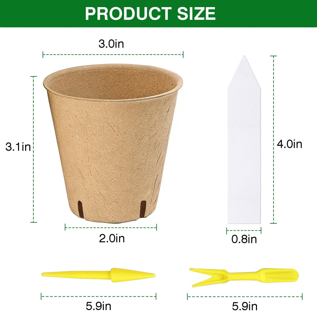 Kimdozee plant labels 100-pack to organize seeds and track growth.