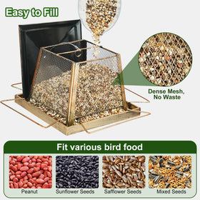 KIMERSE bird feeder top snap access enables quick refills.