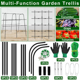 Kimkusia tomato trellis arch steadies vines to prevent breakage.