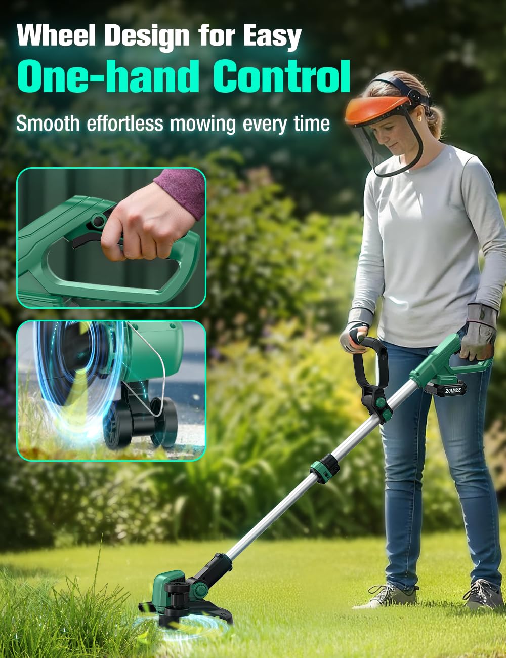 KIMO 360 degree rotating head for quick trim-to-edge transitions.