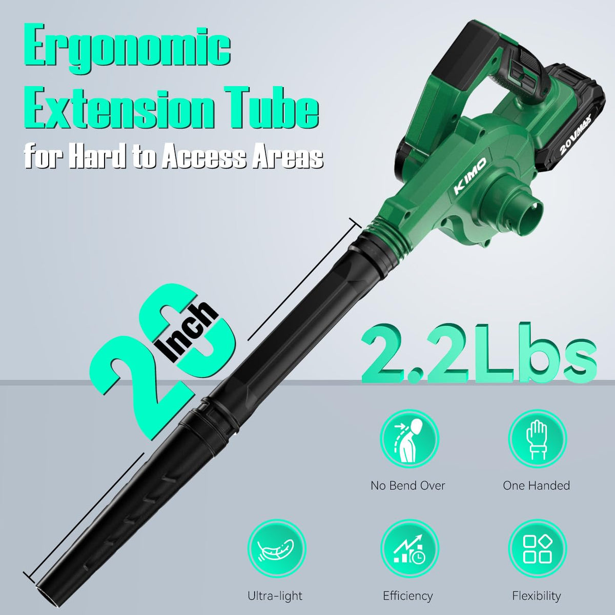 KIMO ergonomic anti-slip handle for comfortable operation