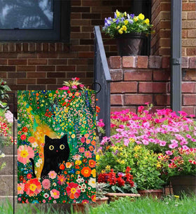 KIMPUDSEN Double-sided cat garden flag bright colors visible from both sides