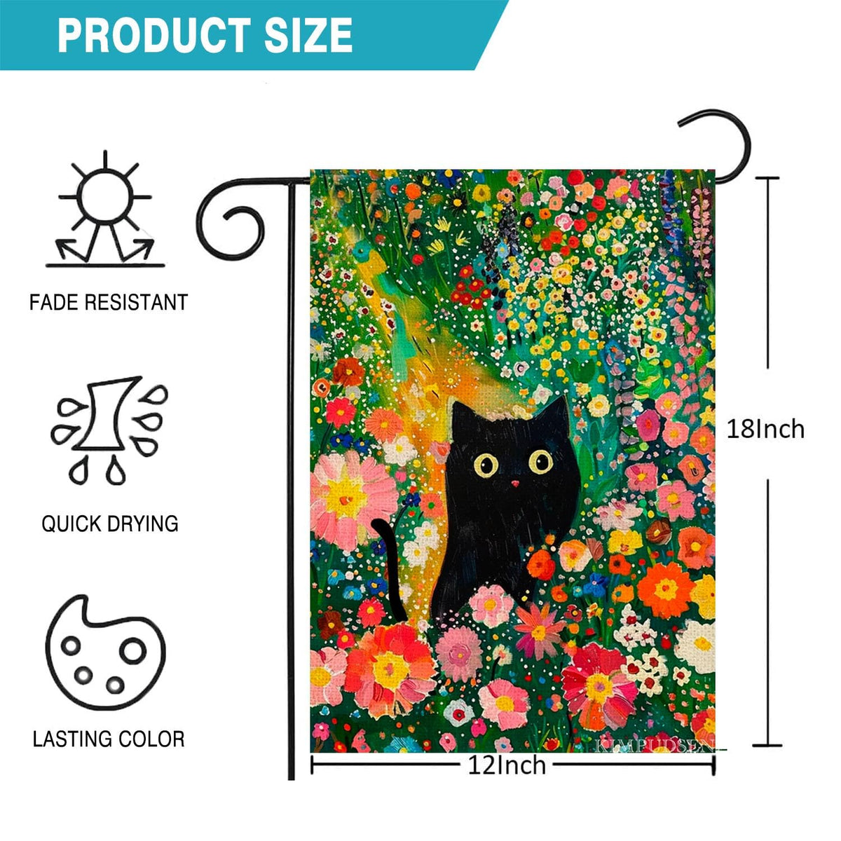 KIMPUDSEN Easy to install flag fits standard garden poles