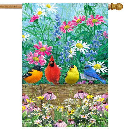 KIMPUDSEN Spring Summer cardinal flag featuring vibrant cardinal imagery for outdoor yard display