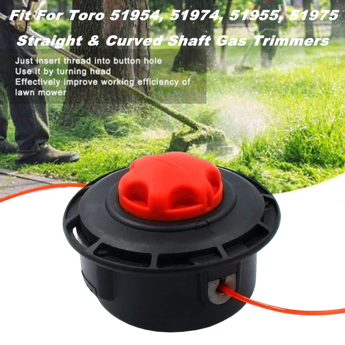 Kimsion Reel Easy head fits Toro 51954/51974 trimmers for seamless replacement