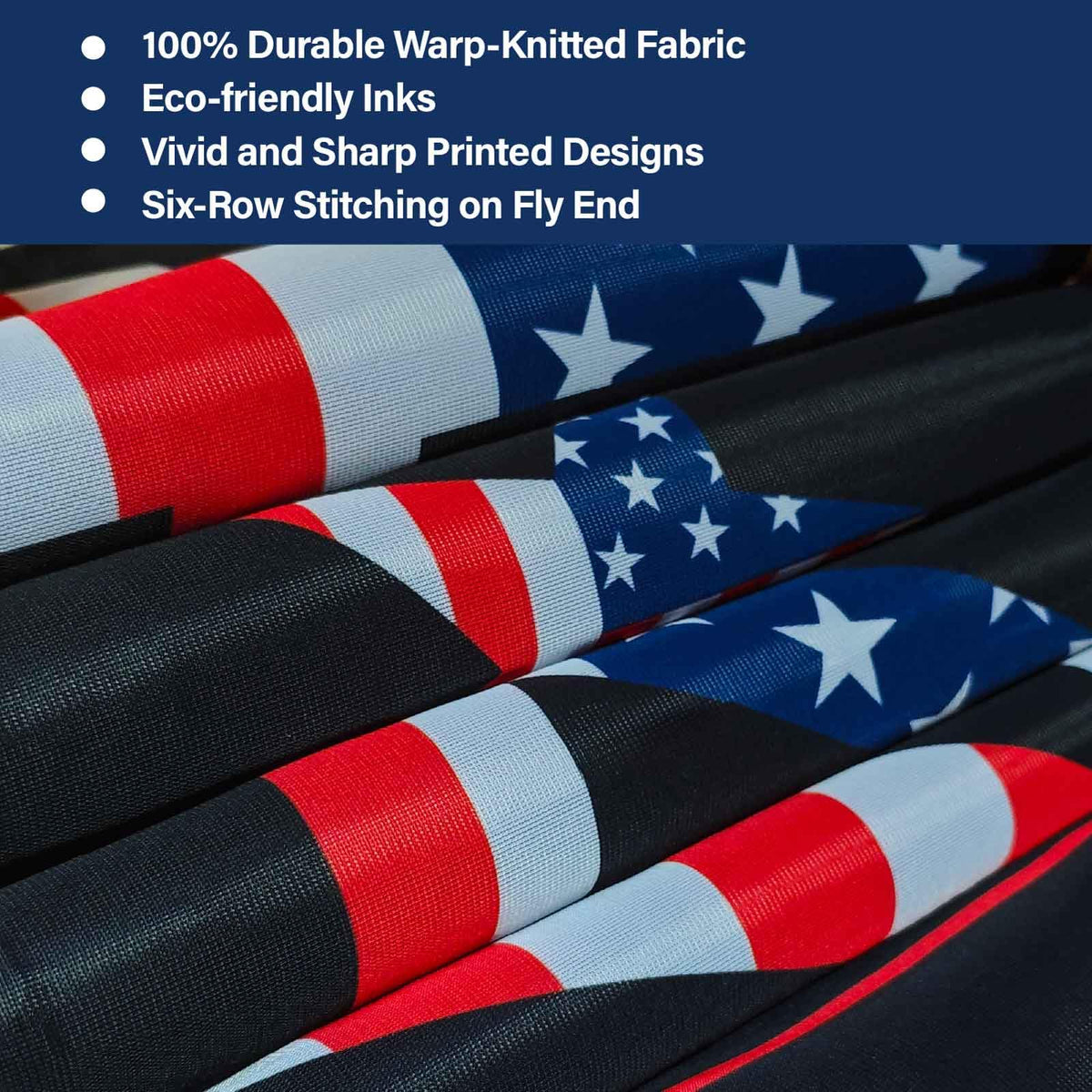 KimSouthD flag reinforced stitching provides wind-resistant endurance for year-round use.