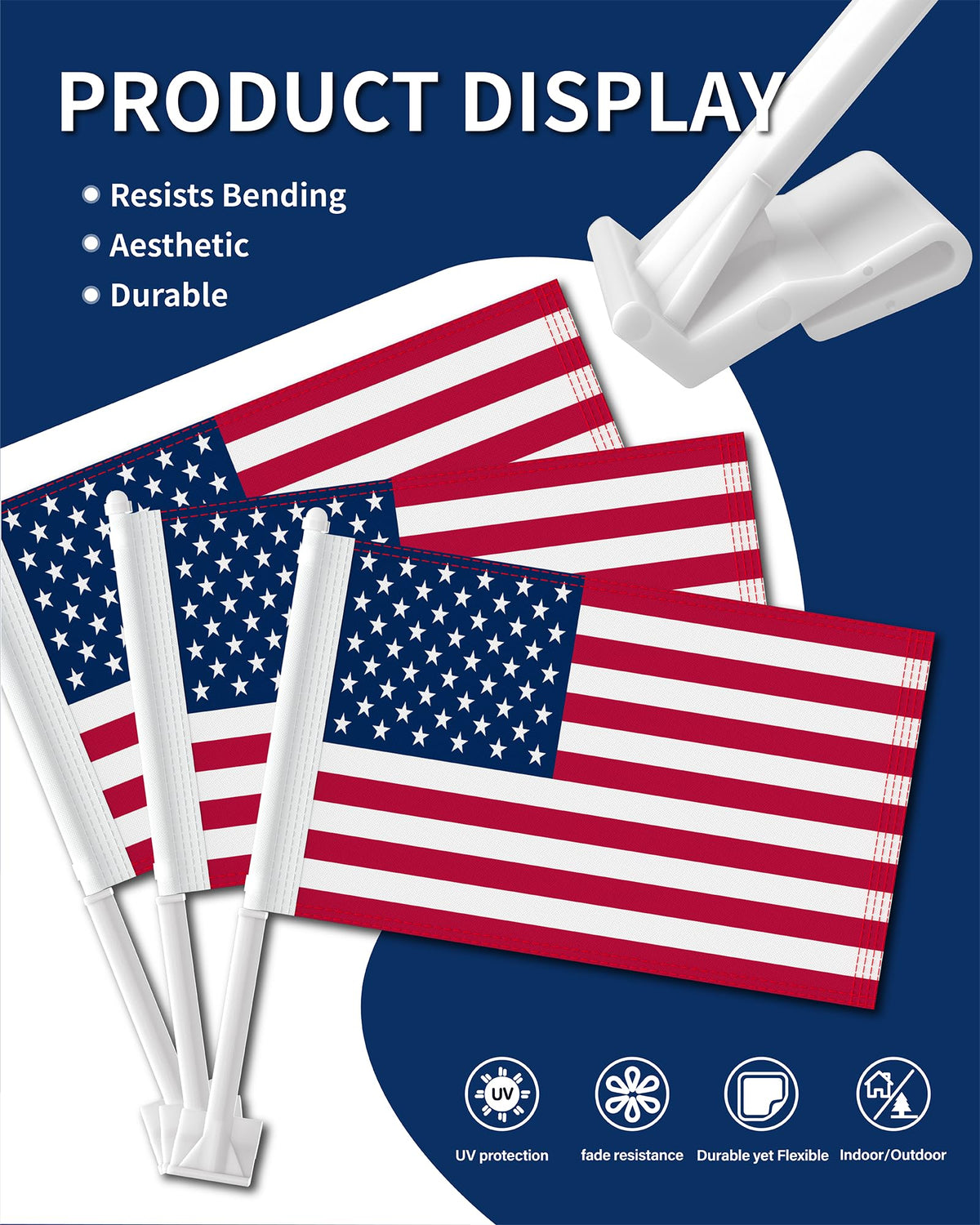 KimSouthD heavy-duty car flag 11x17 reinforced hem stitching extends fabric life