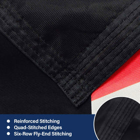 KimSouthD outdoor flag features a 400g canvas header for durability in wind and rain.