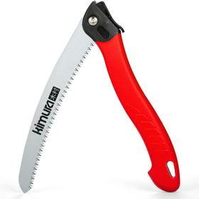 Kimura folding saw with 10-inch curved blade for precise branch cutting.