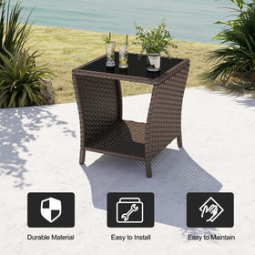 Kinbor 18x18x19.7-inch dimensions fit tight outdoor spaces.