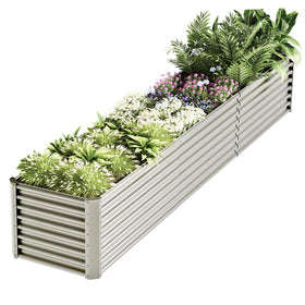 Kinddeer 12x2x2ft raised garden bed ready for outdoor planting.