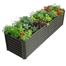 Kinddeer 8x2x2ft raised bed side view showing ample space for vegetables.